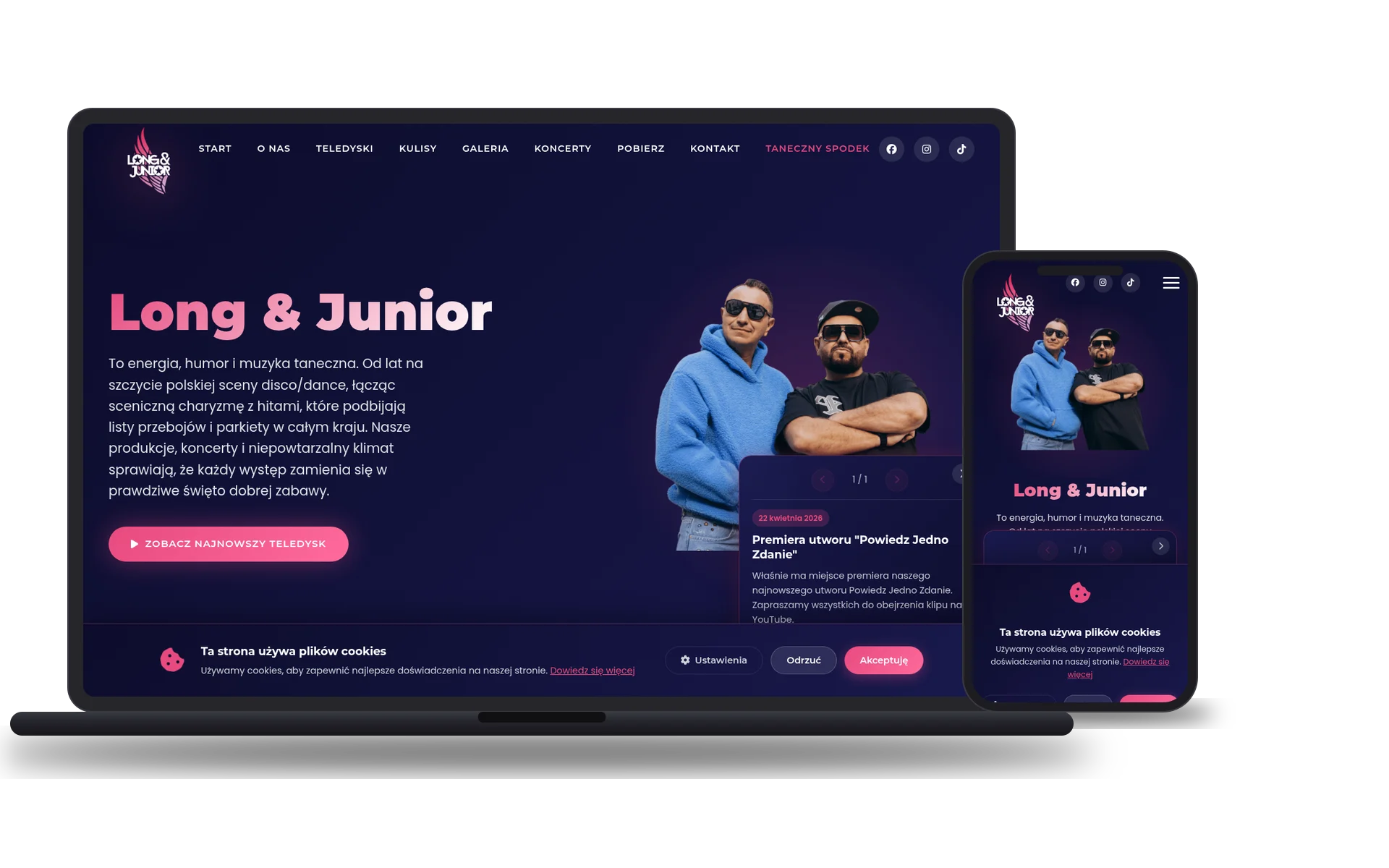 Long & Junior - widok desktop